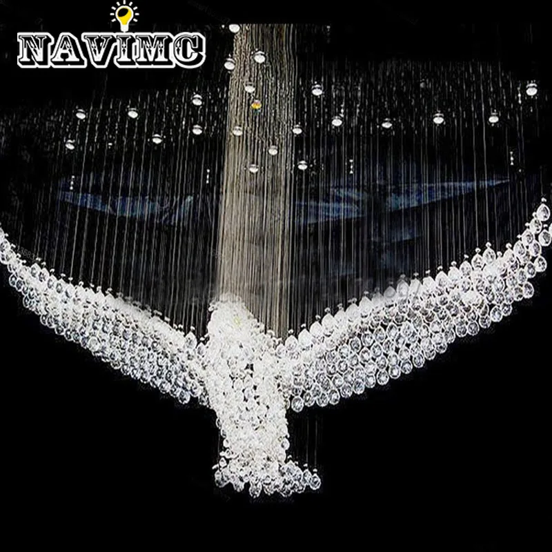 

Eagle Design Curtain Silver Stainless Steel Crystal Chandelier Used for Hotel Villas Personalized Lighting Fixtures