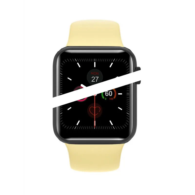 black yellow SmartWatch V6 Heart Rate Monitor waterproof Smart watch women man for IOS Apple iPhone Android phone PK watch 5 IWO 11/12 P68/70 - Цвет: black yellow