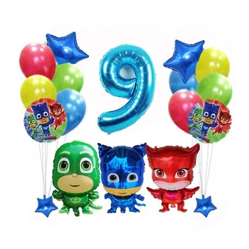 

Original Pj Masks Happy Birthday Party Decoration Balloon Pj Mask Cartoon Anime Figure Theme Catboy Owlette Gekko Party Balloons