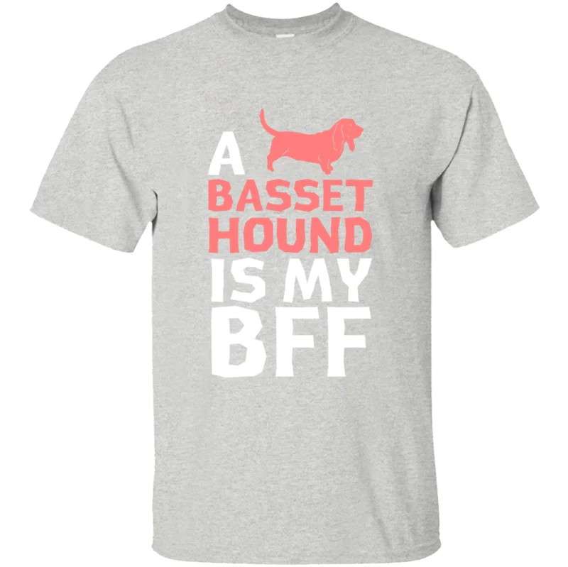 Men-Gray Новейший Классический A Basset Hound Is My Bff, Мужская футболка, стандарт солнечного света, Мужская футболка с круглым воротником, хлопок - Цвет: Men-Gray