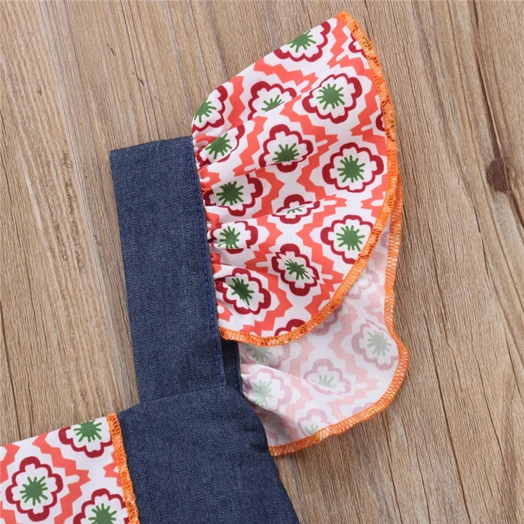 Модное платье из хлопчатобумажной смеси для маленьких девочек с рюшами и рисунком тыквы на Хэллоуин; длина до колена; одежда для сестер без рукавов