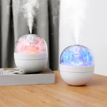 

GRTCO 220ml Rechargeable Portable Usb Ultrasonic Air Humidifier Diffuser with 7Colors Led Night Light Mist Maker for Home Office