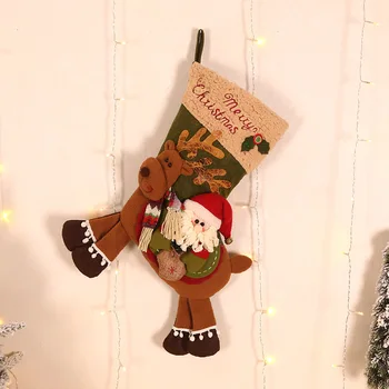 

1 X Personalised Christmas Stocking Boot Santa Claus Old Man Cloth Sock Pocket