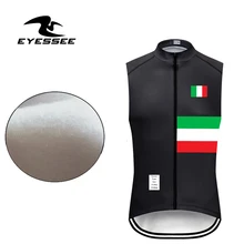 2 цвета! флисовый итальянский жилет для велоспорта мужской Eyessee теплый зимний жилет без рукавов для велоспорта Одежда для велоспорта