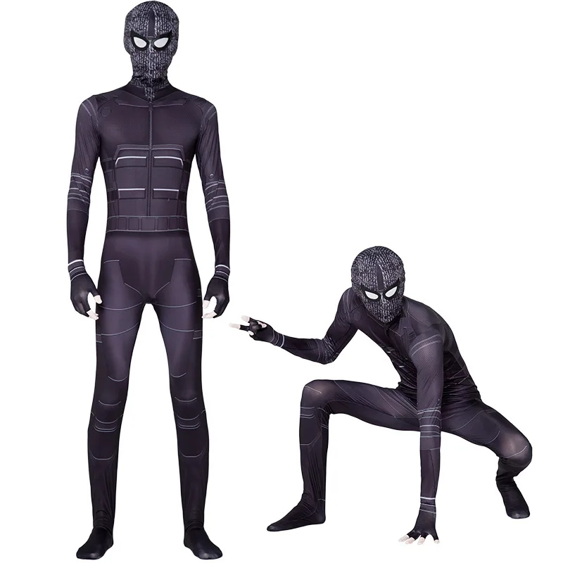 Для взрослых с «человеком-пауком» далеко от дома Питер Паркер стелс маскировочный костюм Косплэй костюм зентай, костюм «Человек-паук»