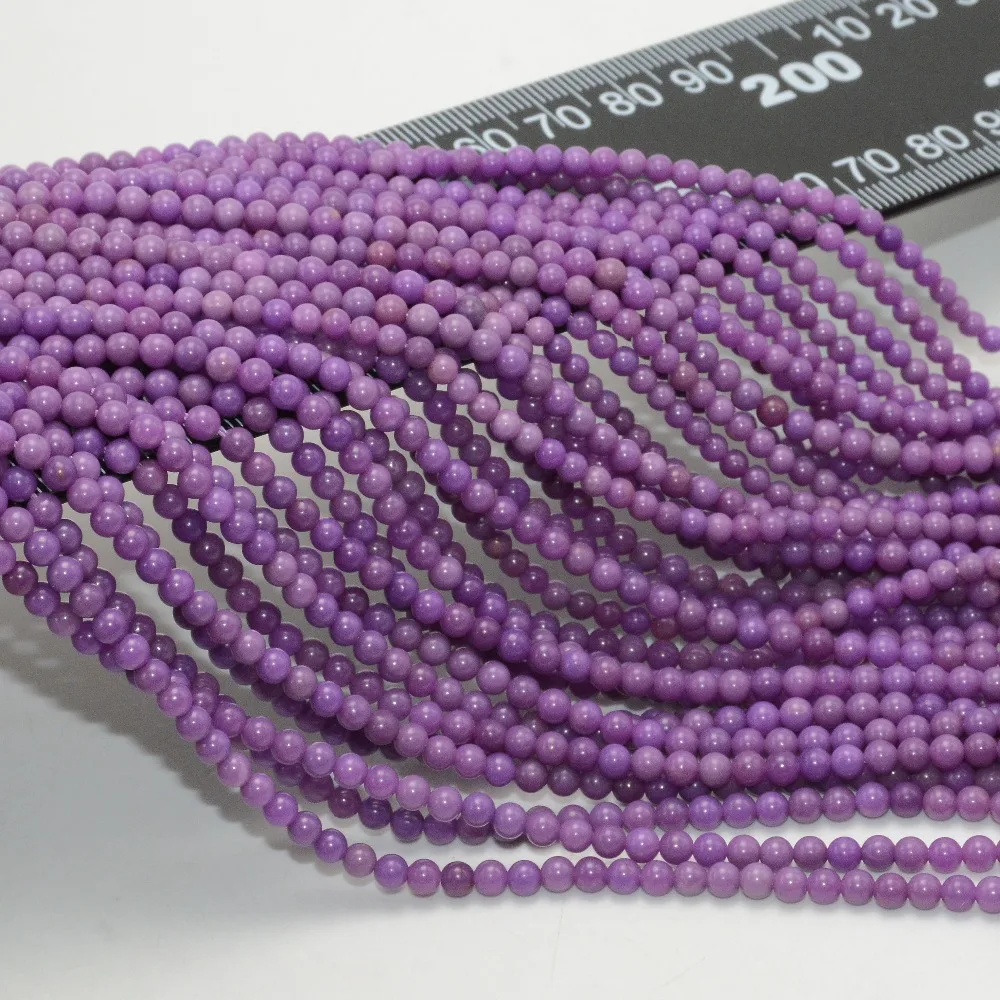 Натуральные темно-фиолетовые фосфосидеритовые Свободные Круглые бусины 3 мм-3,5 мм