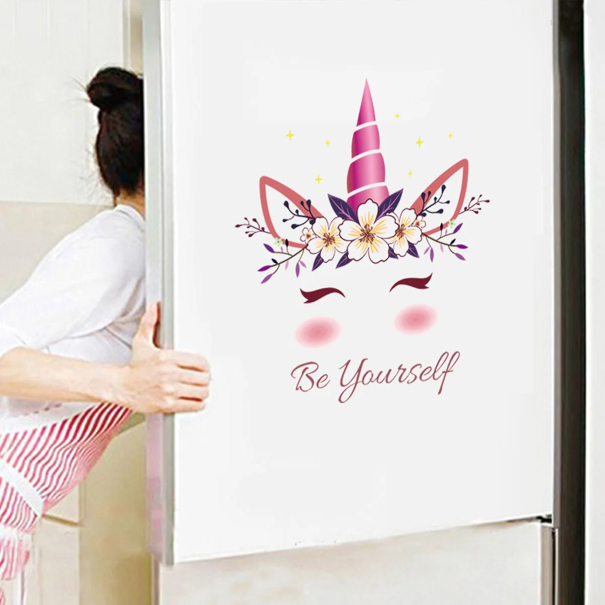 KM284 Unicorn Series Collection Cool Wall Stickers Cabinet Refrigerator Chamber Pot Unicorn Horse Wall Stickers Customizable