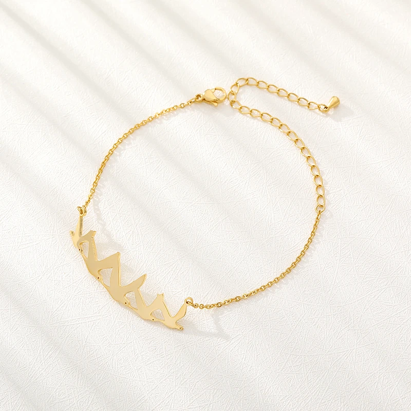 Rose Gold Bird Bracelet Minimal Filve Dove Bracelet Femme Stainless Steel Women's Fashion Accessories Best Friend Gifts Idea BFF