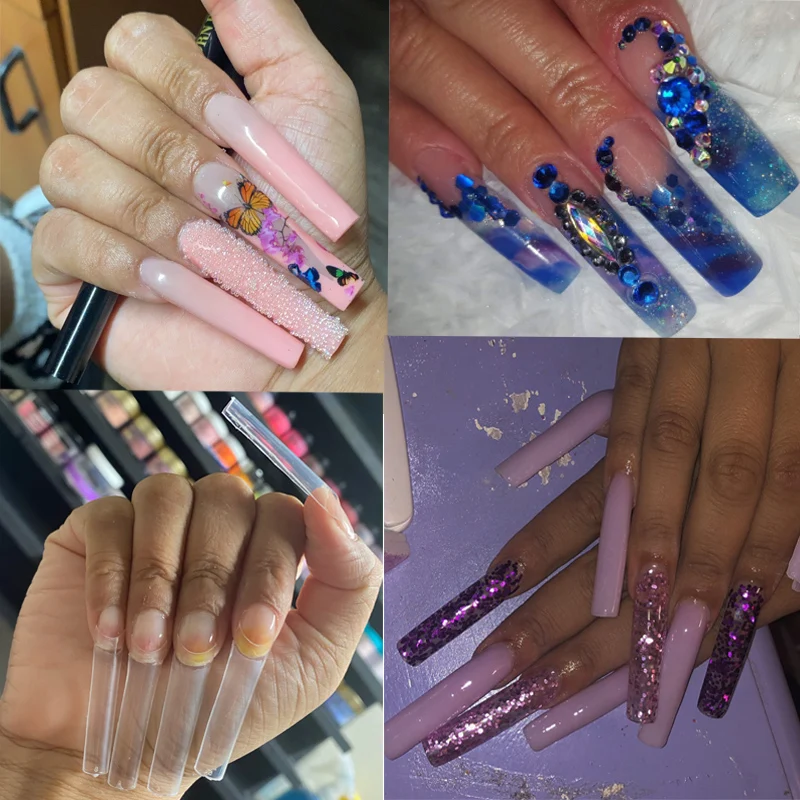 Uñas postizas Extra largas para salón de manicura, 500 unids/lote/bolsa -  AliExpress