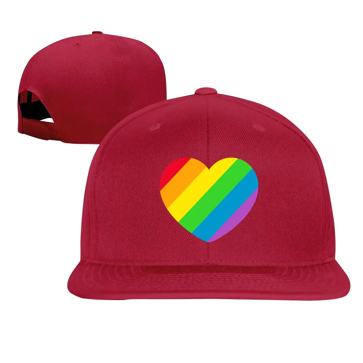 Love You Rainbow Heart Unisex Flat Bill Baseball Cap Hip Hop Cap Hat Love You Rainbow Heart Unisex Flat Bill Baseball Cap Hip Hop Cap Hat