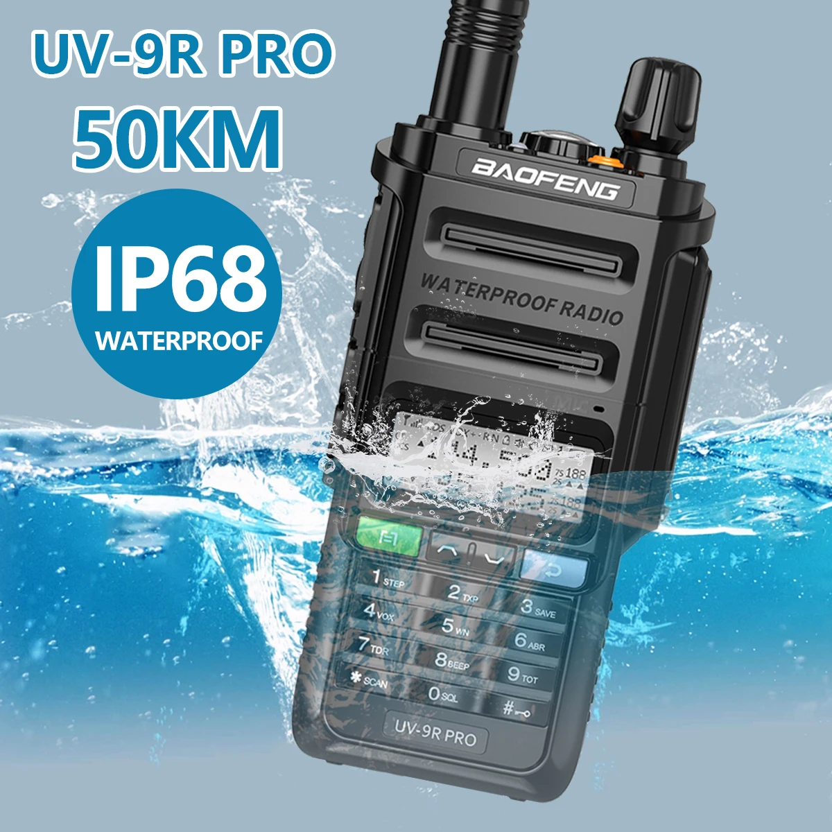 2022 Baofeng UV-9R PRO IP68 Waterproof Dual Band 136-174/400-520MHz Ham Radio Upgraded Of UV9R Walkie Talkie 50KM Range UV-XR | Мобильные