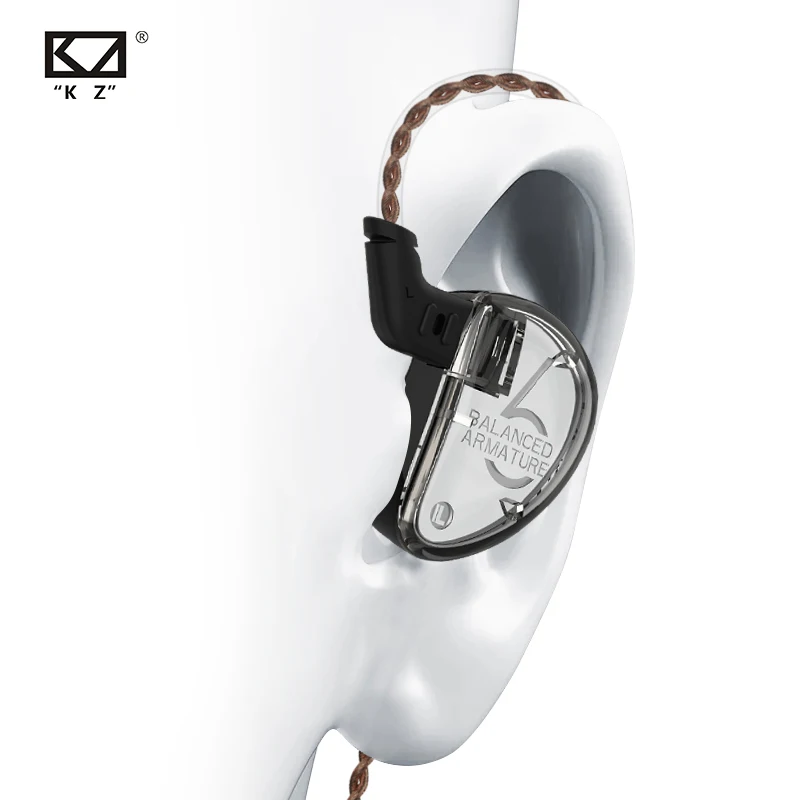 Наушники вкладыши KZ AS06 для монитора сбалансированные арматурные Hi Fi наушники с