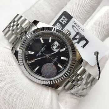 

wholesale top u1 36mm&40mm dayjust unisex silver dial watch Glide Smooth second hand watch luminous mechanical Watches