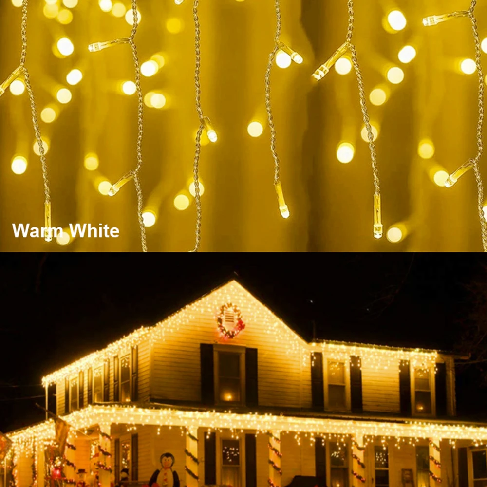 target string lights 5M LED Curtain Icicle String Lights Droop 0.4-0.6m AC 220V Christmas Garland Garden Street Outdoor Decoration Holiday Light twinkle lights