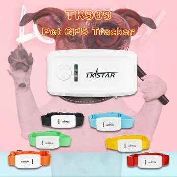 

TKSTAR MiNi Pet GPS Tracker Necklace GSM GPRS TK909 Real Time SOS Tracking Long Stanby Time For Dog Cats Pets For Children Kids
