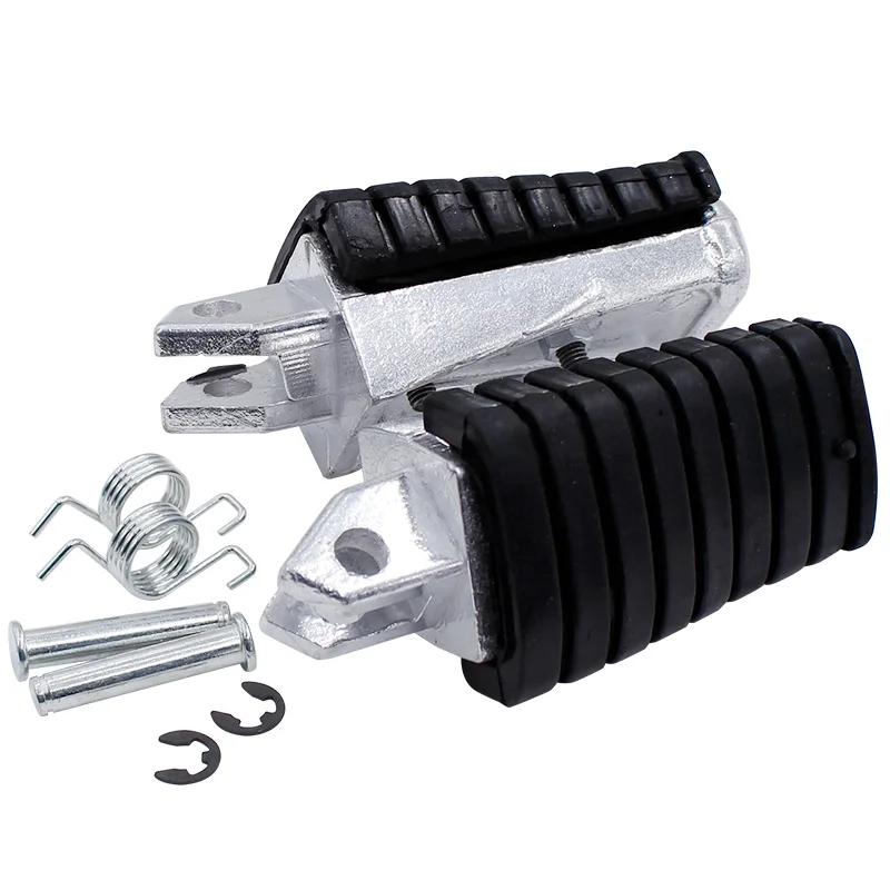 Reposapiés Delanteros Plegables Para Yamaha Virago/ Drag Star | Aluminio CNC, Negro/Plateado