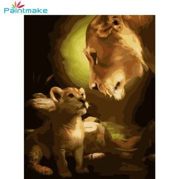 

Paintmake Animal DIY Painting By Numbers Drawing Kits Oil Hand Painted On Canvas Unique For Home Decor Art Picture gift