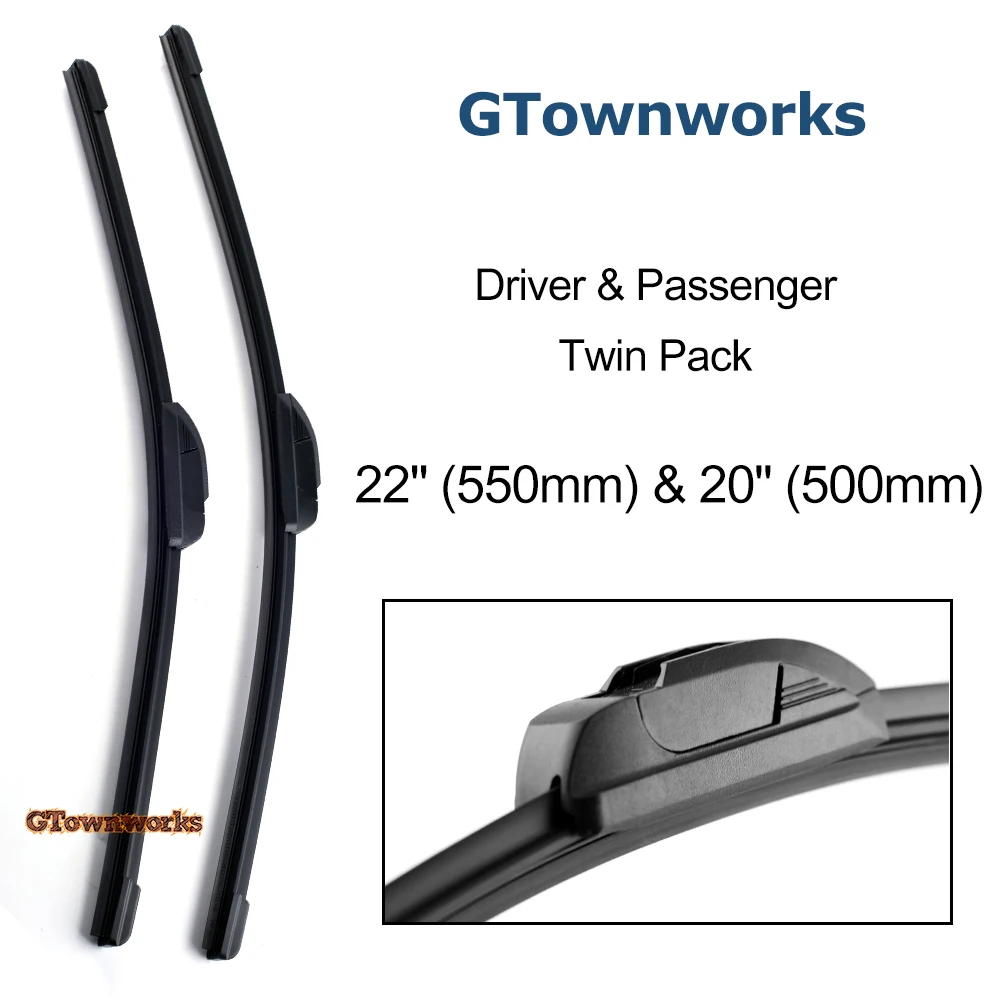 

Wiper Blades For Renault Megane Coupe 1996-2003 U-Type hook Arm Windshield Rubber Wipers 22'' 20''