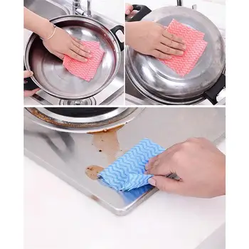 

4 Packs Kitchen Cleaning Towel Towels Drawing Style Disposable Cookware Dish Kitchen Towel Dishcloth Cleaning Towel Wash Cloth