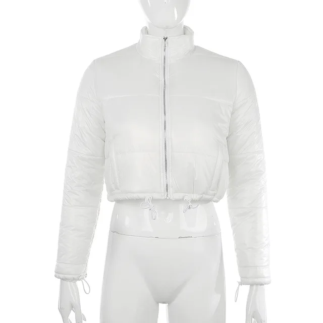ladies white puffer jacket