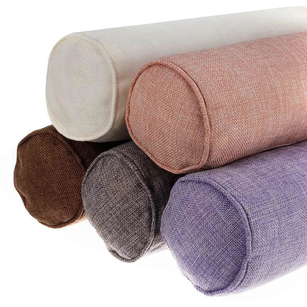 40x10cm Removable Pillow Summer Linen PP Cotton Body Neck Pillow Bed Roll Cushion Head Leg Back Support Travel Column Pillows