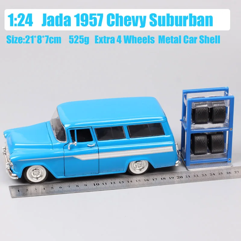 1/24 Jada Bigtime классика GM 1957 Шевроле SUV спортивные Diecasts автомобили металлические модели весы игрушки Бесплатные Шины