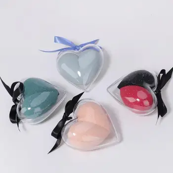 

2 Pcs Heart-shaped Powder Puff Wet And Dry Egg Makeup Puff Sponge Puff Makeup Tool Multifunctional Makeup Sponge Belt Gift Box