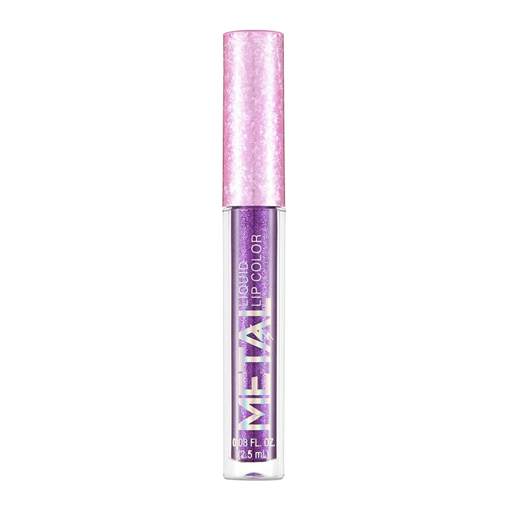 Glitter Liquid Lipstick Lip Gloss, Diamond Shinning Metallic Lipstick Waterproof Long Lasting Moisturizing Lip Gloss Makeup