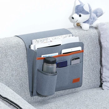 

1 Felt Bedside Storage Bag Hanging Storage Bag Bed Desk Bag Sofa TV Remote Control Bag Hanger