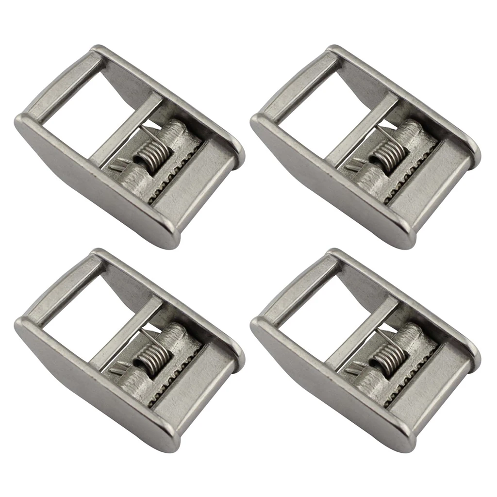 4 Pieces 25mm 316 Stainless Steel Cam Buckle For Tie-Down Straps