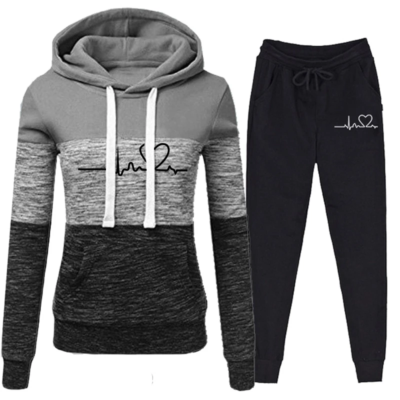 Fashion Women Two Pieces Tracksuit Sweatshirts Pullover Hoodies Suit Female Jogger Pants Outfits Women Sweatsuits Sport Suits skirt suit set