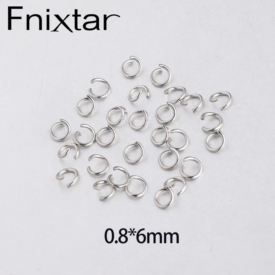

Fnixtar Stainless Steel Open Jump Rings & Split Rings DIY Connectors for Jewelry Making 0.8*6MM 100pcs/lot
