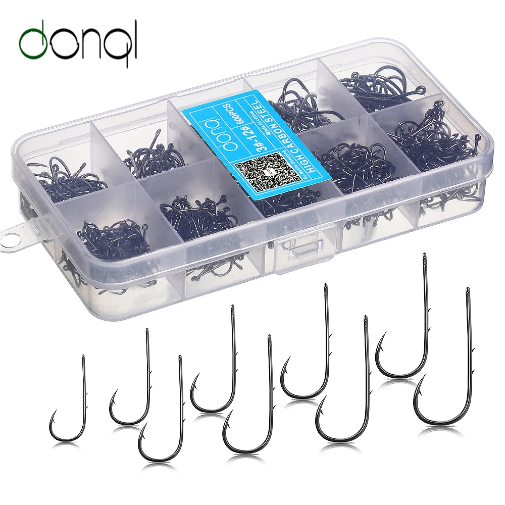 Carp Curve Shank Fishing Hook Set Fishing Hooks Carp Donql 10 Pcs