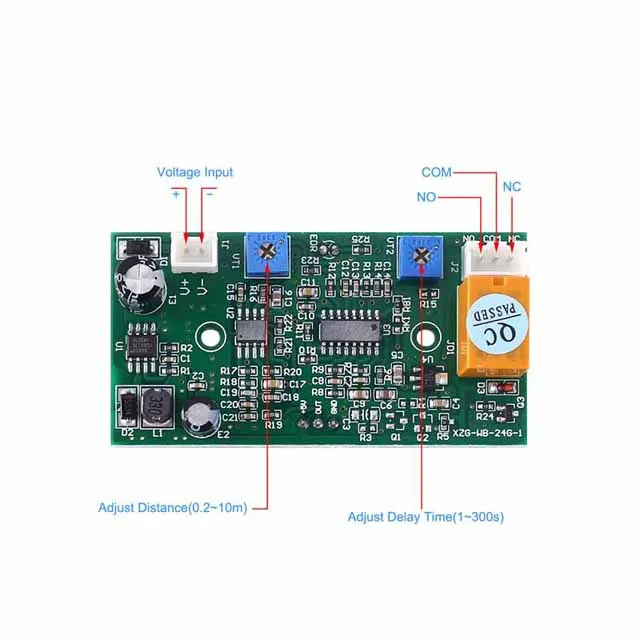 

A23-- 24.125GHz DC 8-25V Induction door module Adjustable 24GHz Microwave Radar Sensor Module Delay Time