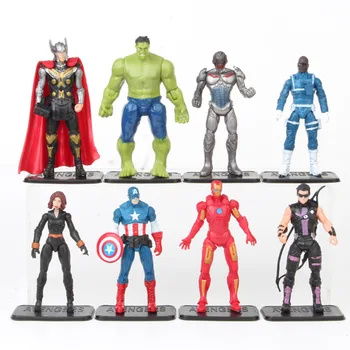 

8PCS/Set New Style Superhero Anime figure Toys Ironman Spiderman Hulk Thor Ant-man PVC Models Collectibles Dolls Cartoon Toys