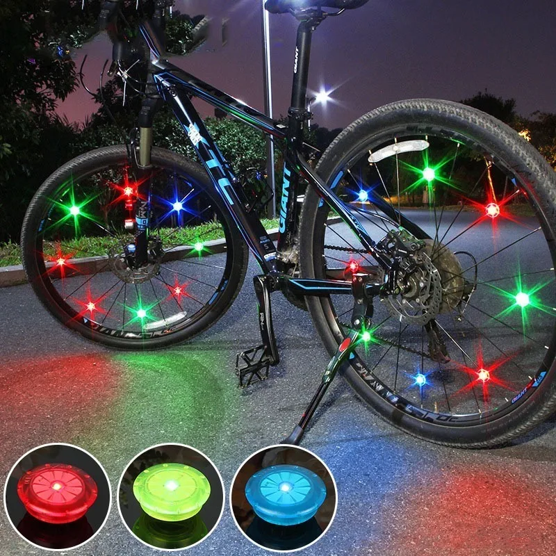 Mini Bicycle Light With Batteries Bike Light Tyre Valve Caps Wheel
