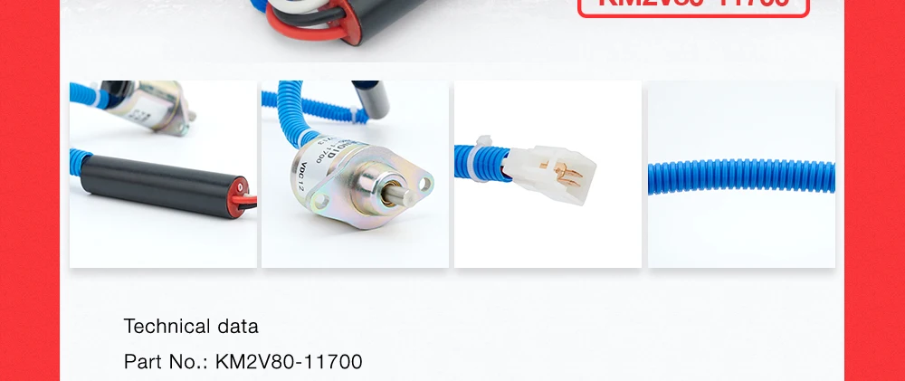 Válvula solenóide embutida 12v para conjunto de gerador kipor km2v80 diesel