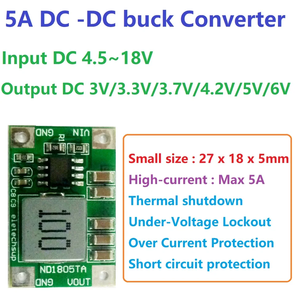 Module Convertisseur DC-DC Buck Réglable 2 Pcs - Entrée 4.5-28V, Sortie 0.8-20V - Marque Uxcell