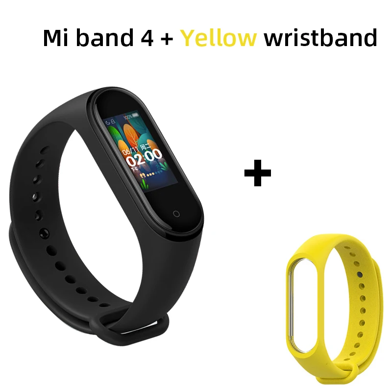 Xiaomi mi band 4 Смарт-часы глобальная версия фитнес браслет с пульсометром активности фитнес-трекер Смарт браслет здоровья цветной дисплей новинка умный шагомер с измерением давления - Цвет: Add Yellow