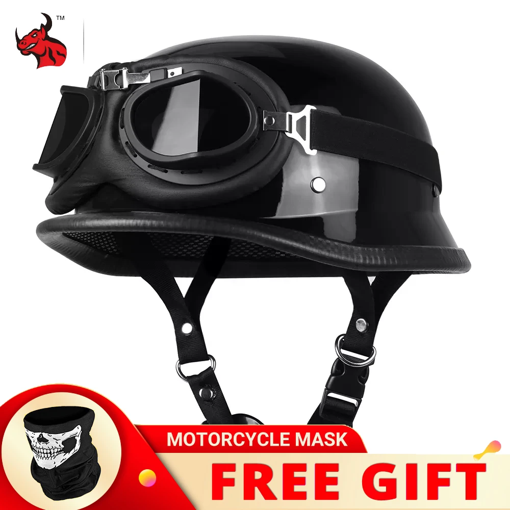 Nueva llegada Sada Refinería DOT Casco Vintage para motocicleta, protector de cara abierta con gafas,  Chopper, motociclista, piloto, alemán, de verano|Cascos| - AliExpress