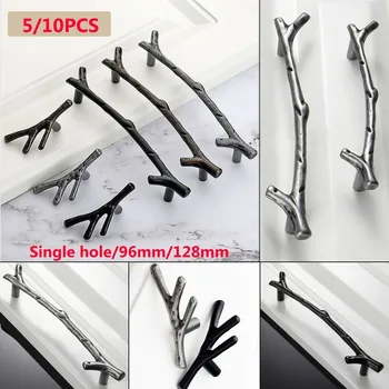 

5/10pcs Tree Branch Furniture Cabinet Dresser Handle 96/128mm Kitchen Cupboard Closet Wardrobe Drawer Knobs Door Pulls Hardware