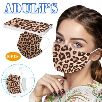 

10/20/30/40pcs Disposable Mask Leopard Mascarilla Dustproof Three-layer Dust-proof Protective Mask Masque Mondkapjes