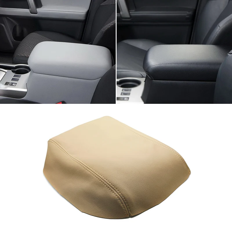 

Бежевый центрального подлокотника кожаный чехол для Toyota 4runner 2010 2011 2012 2013 2014 2015 2016 2017 2018 подлокотник коробка кожи отделка