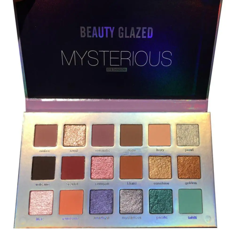 BEAUTY GLAZED 18-Цвет тени для век Палитра длительный Водонепроницаемый Цвет быстро мерцающие матовые тени для век - Цвет: A