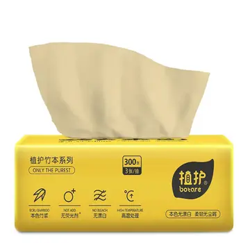 

6 Packs / Lifting 100 Pumping 3 Layers Of Paper Towels Plant Protection Natural Color Pumping Paper Bath Kitchen Roll Paper