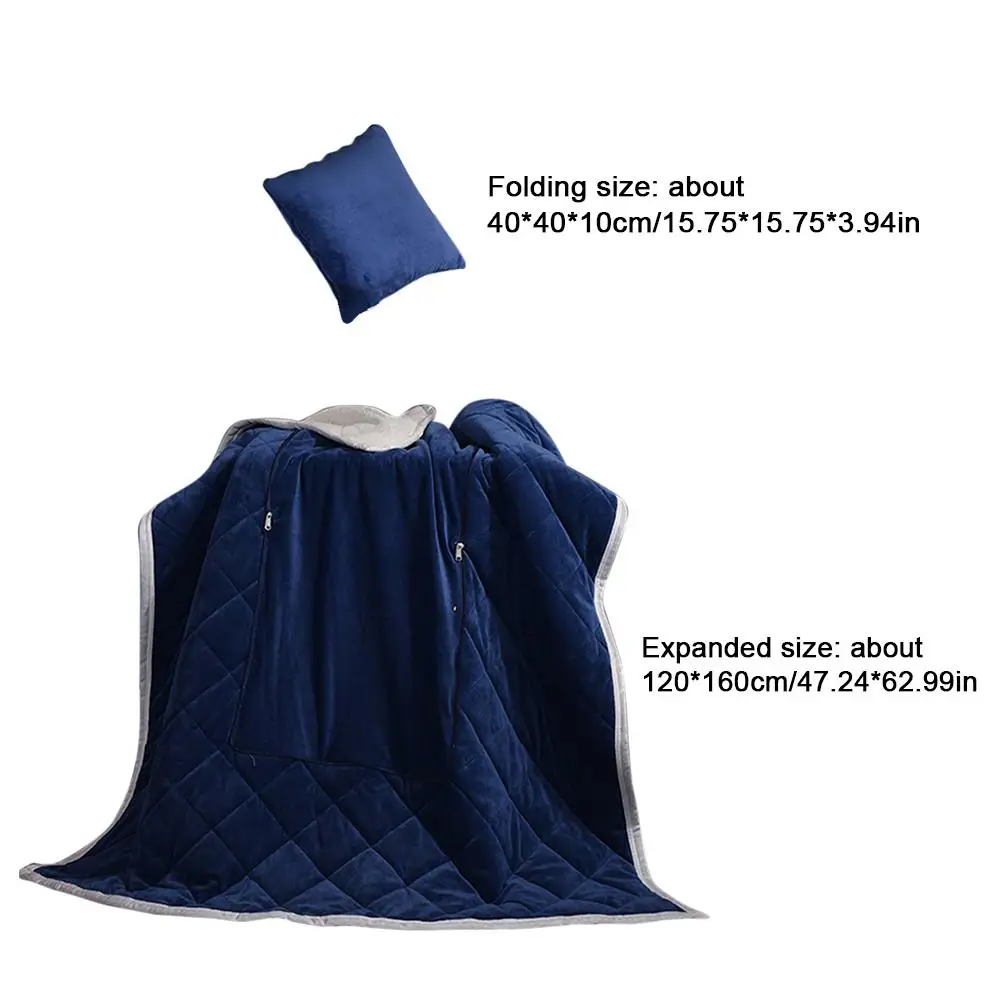 Мульти-функциональный 2-в-1 подушка Одеяло теплая дутая куртка с украшением в виде кристаллов кашемировая подушка двойного Применение шеи сплошной пледы Одеяло для кровати