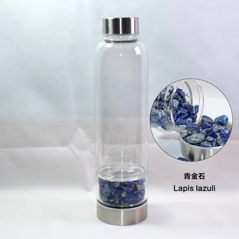 Runyangshi vidro de cristal natural garrafa água