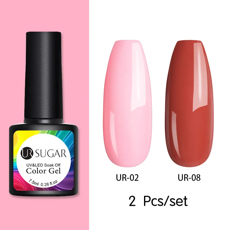 2pcs set42 Ur Sugar 2 шт. набор гель-лаков для ногтей цвет светодиодный Гель-лак для ногтей Полупостоянный лак для ногтей Блестящие Блестки Гелевые наборы - Цвет: 2pcs set42