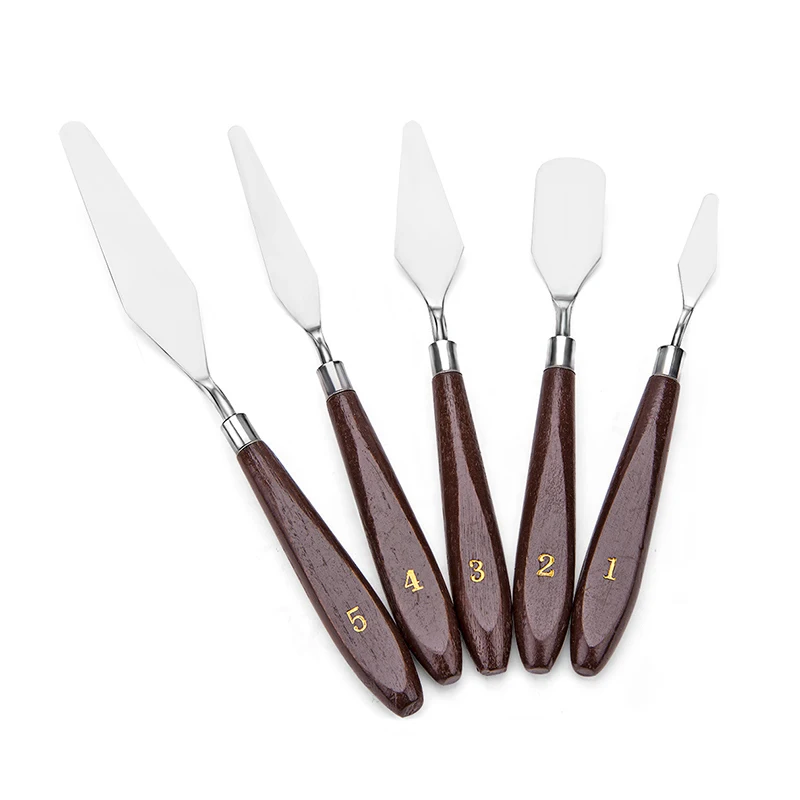  Professio 5PCS Mixed Palette Knife Painting Stainless Steel Scraper Spatula Art Supplies for Artist