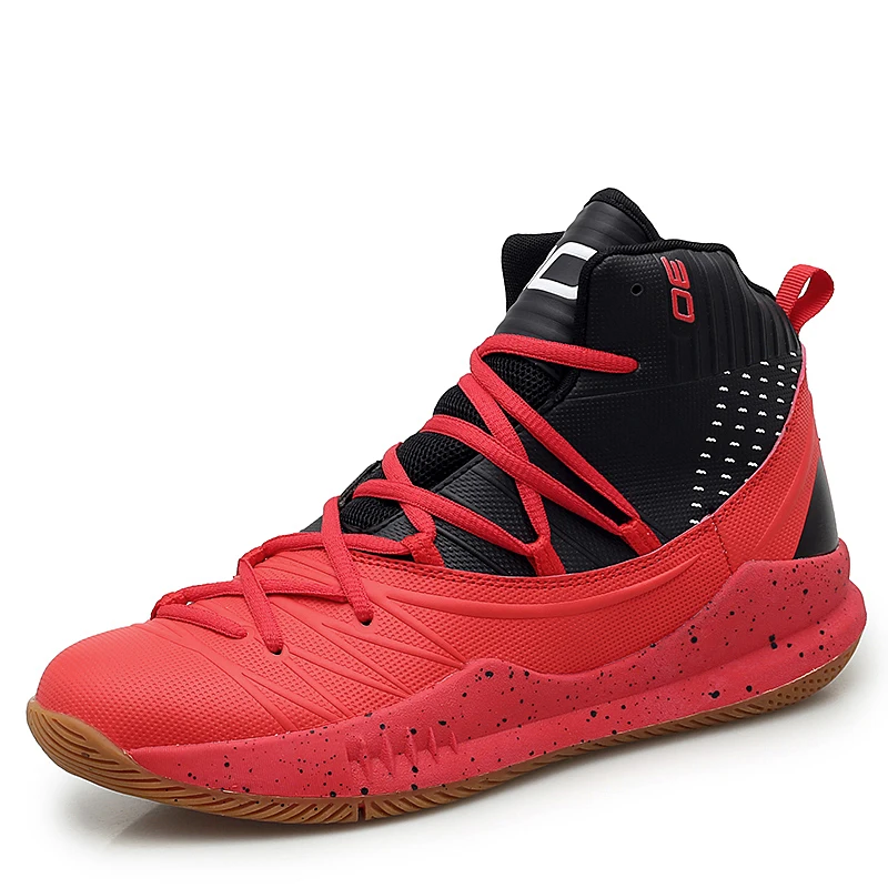 Баскетбольная обувь; пара амортизирующих теннисных кроссовок; мужские кроссовки kyrie 5 с высоким берцем белого цвета; спортивная обувь с толстой подошвой для женщин - Цвет: black red